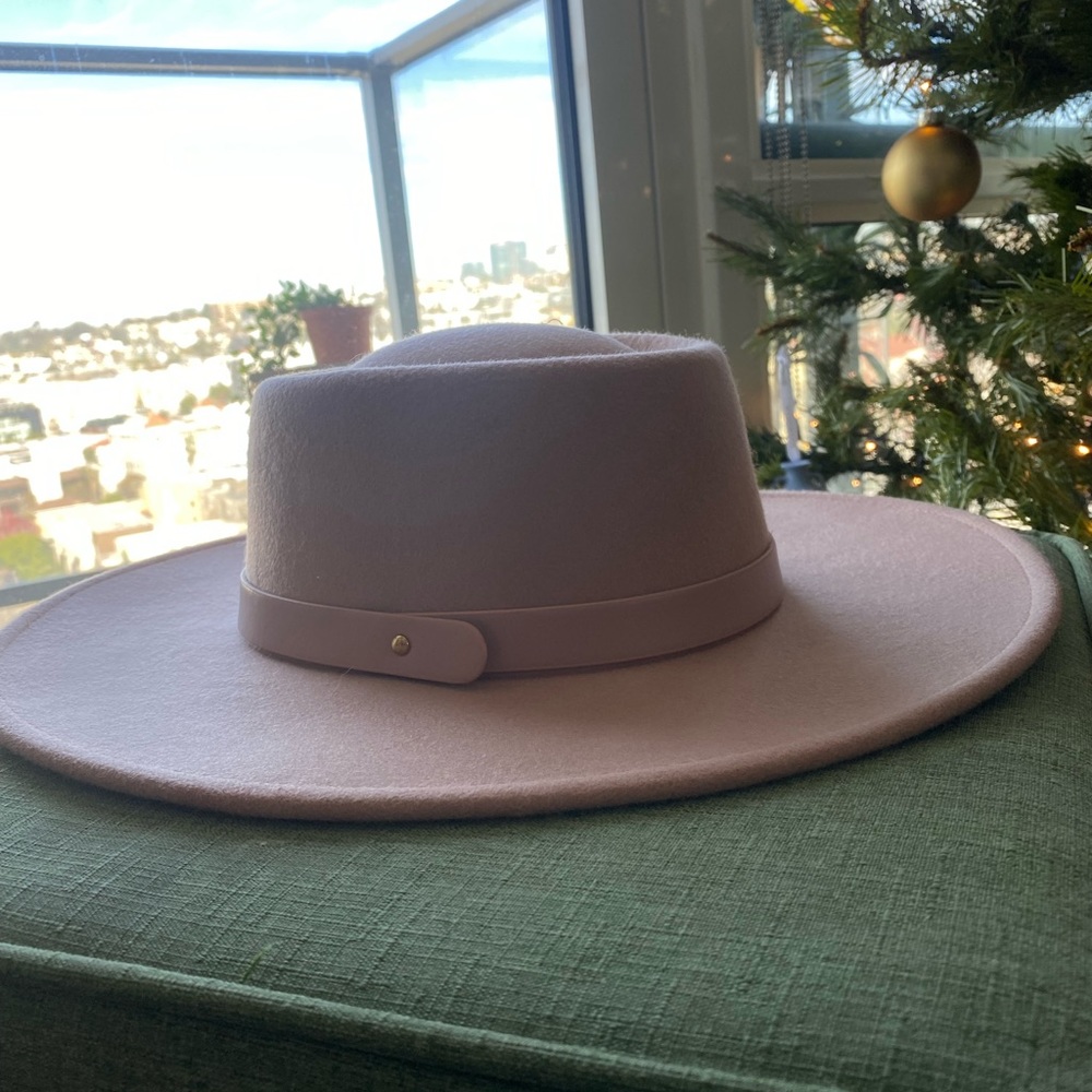 ASOS blush pink, wide brim hat